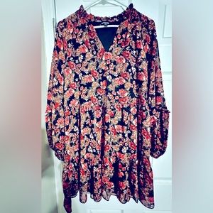 Boho floral flowy mini dress
